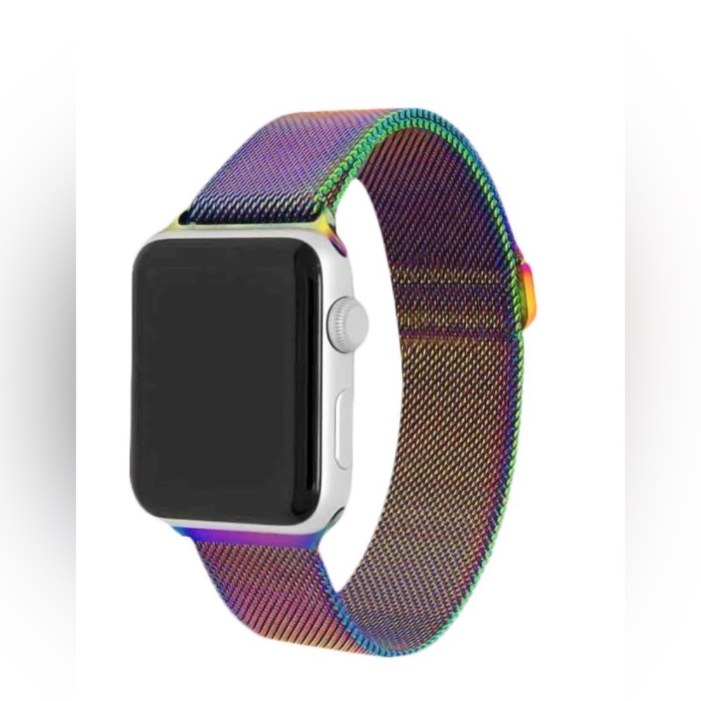 New Sarina 38mm 40mm APPLE BAND MILANESE RAINBOW Oil Slick Metal